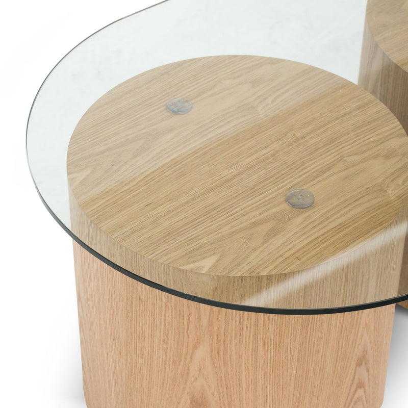 CCF8037-DW 1.4m Oval Glass Coffee Table - Natural - DICONTINUED
