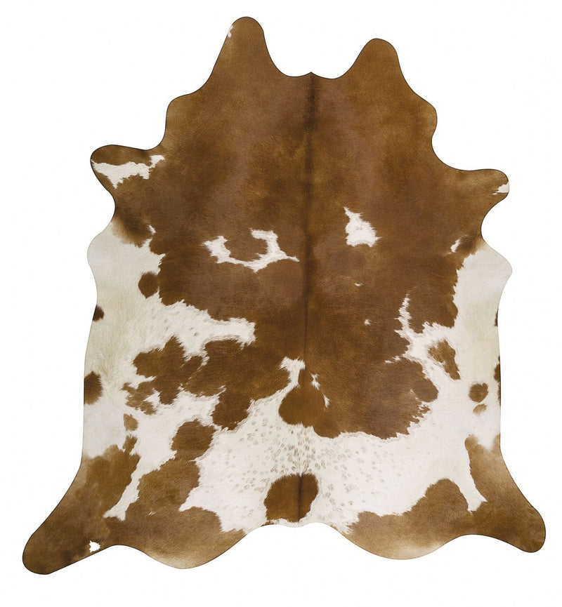 Exquisite Natural Cow Hide Brown White