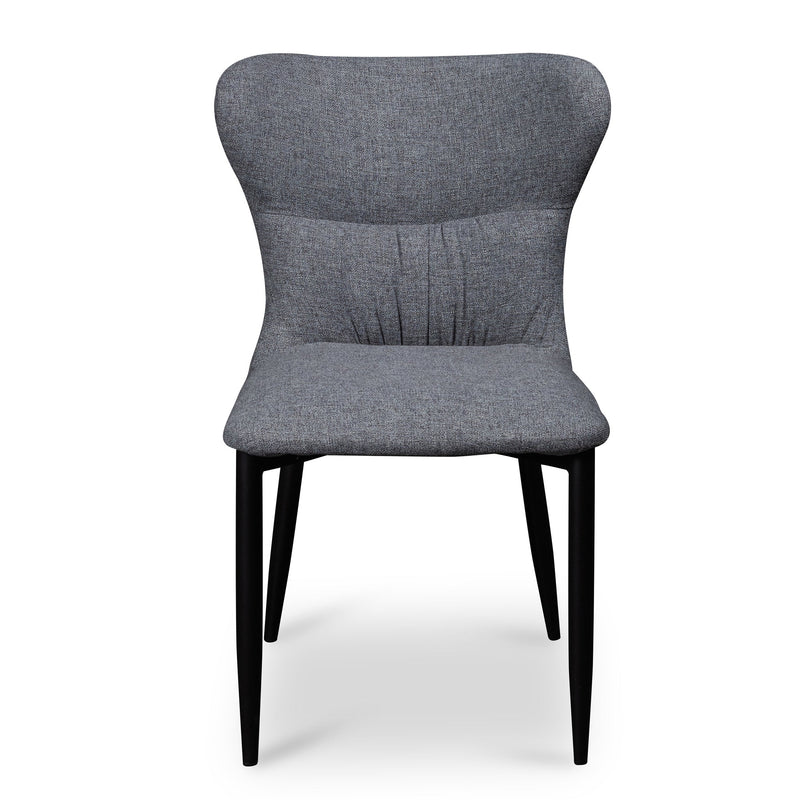 CDC6114-ST Fabric Dining Chair - Pebble Grey with Black Legs