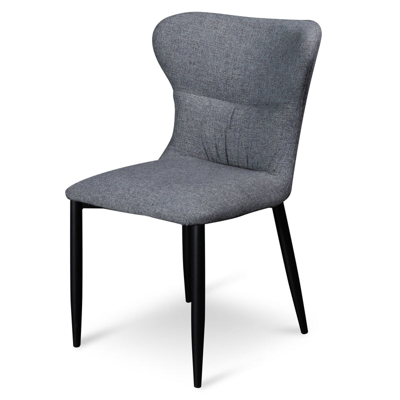 CDC6114-ST Fabric Dining Chair - Pebble Grey with Black Legs
