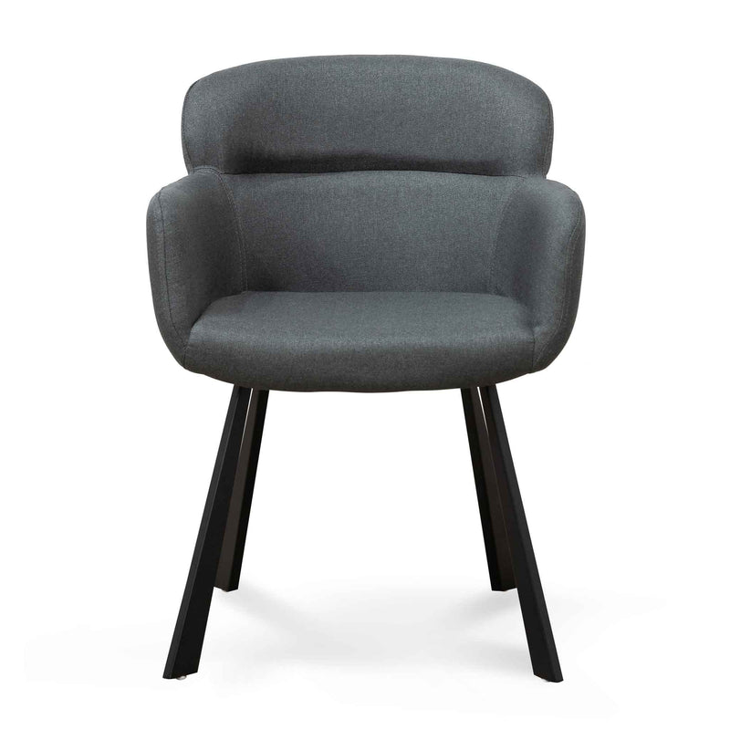 CDC6605-EI Fabric Dining Chair - Gunmetal Grey with Black Legs