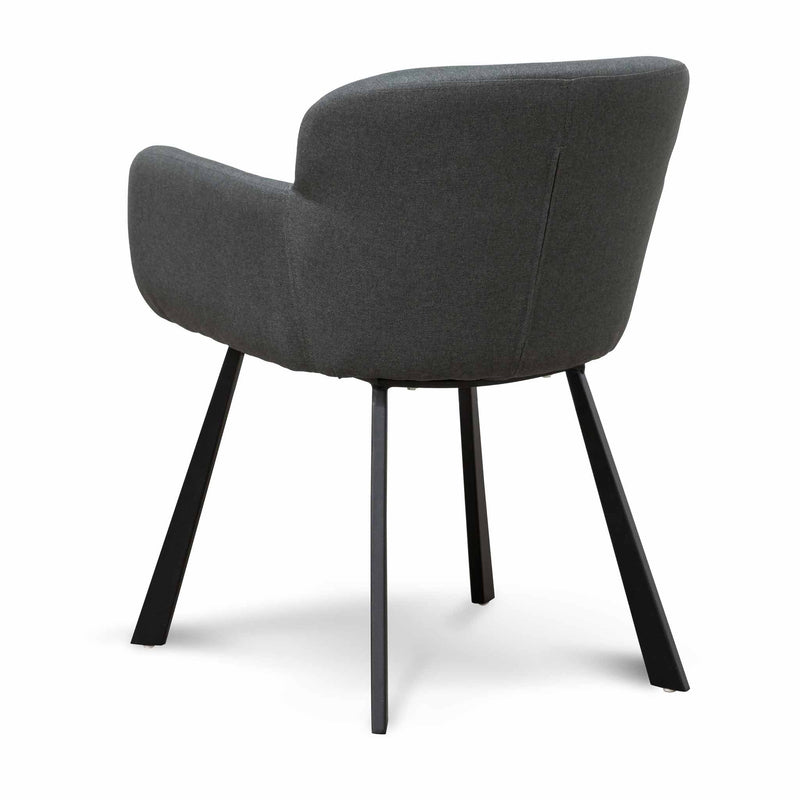 CDC6605-EI Fabric Dining Chair - Gunmetal Grey with Black Legs