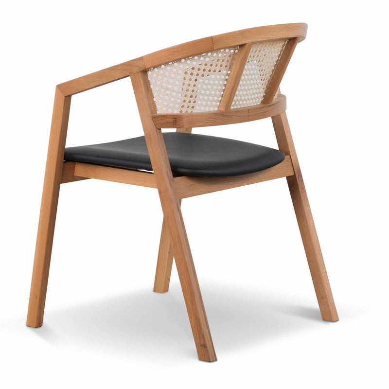 CDC6611-CU Wooden Dining Chair - Natural with Black Seat