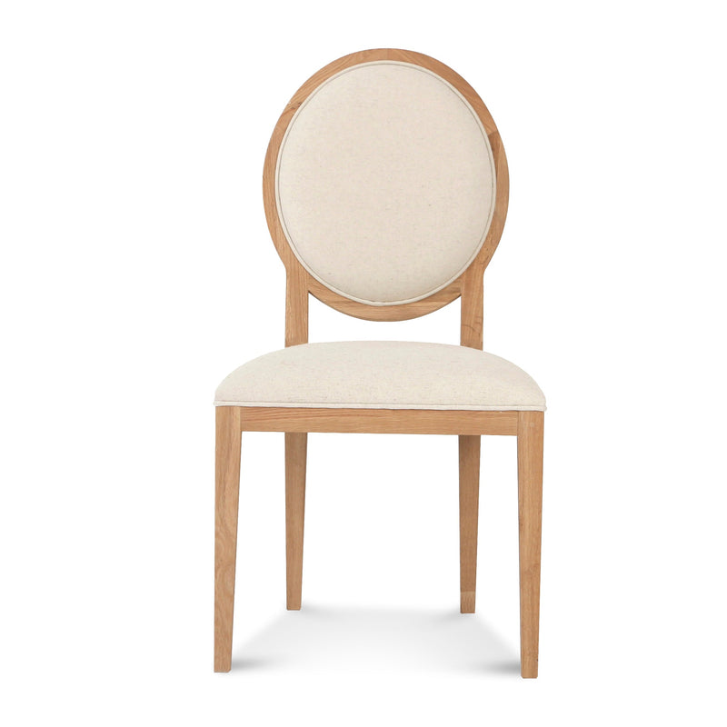 CDC8011-LJ Light Beige Fabric Dining Chair - Natural Frame