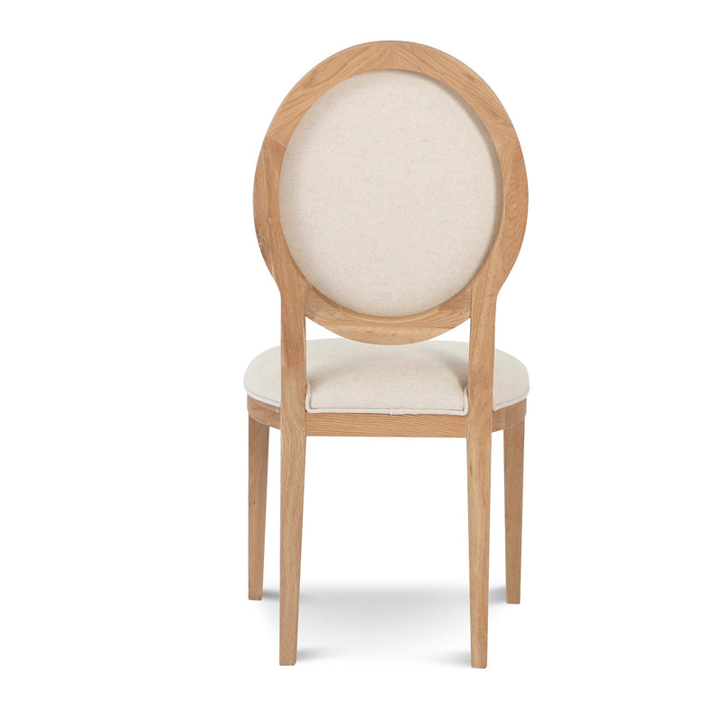 CDC8011-LJ Light Beige Fabric Dining Chair - Natural Frame