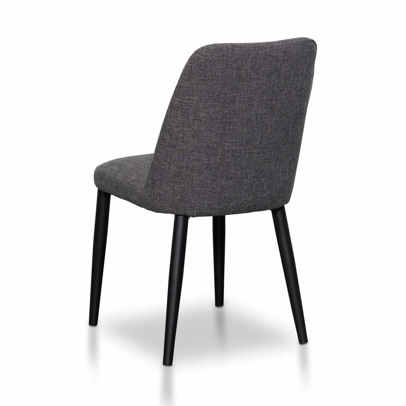 CDC8045-ST Fabric Dining Chair - Dark Grey with Black Legs