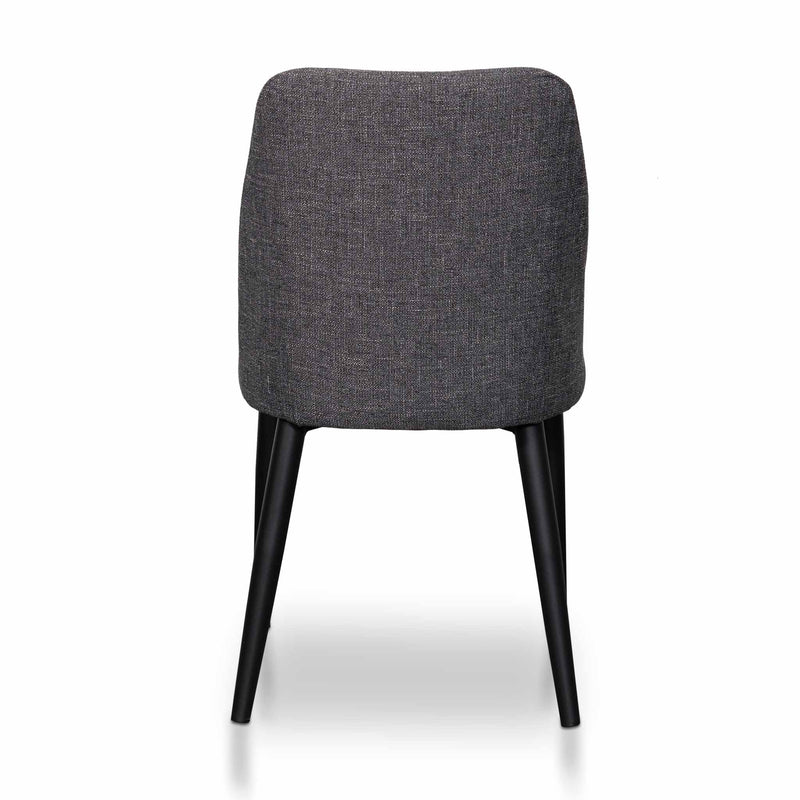 CDC8045-ST Fabric Dining Chair - Dark Grey with Black Legs