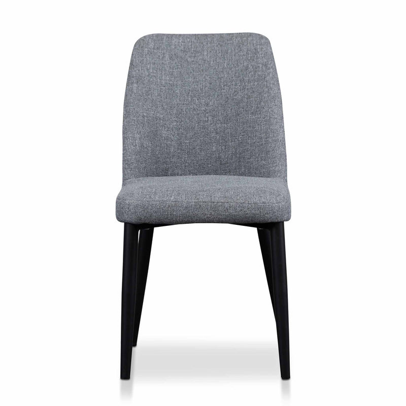 CDC8046-ST Fabric Dining Chair - Pebble Grey in Black Legs