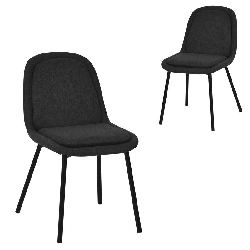 CDC8166-FH Fabric Dining Chair - Charcaol Grey (Set of 2)