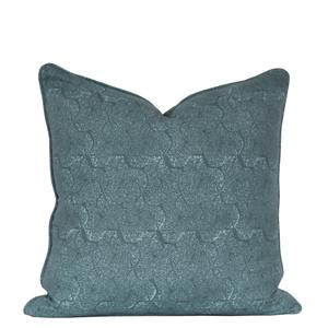 Dabu Breeze Cushion Teal Linen Cushion Decorative