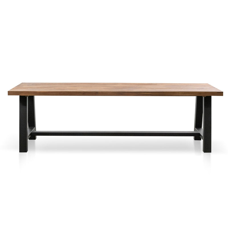 CDT2166-EM Outdoor Dining Table - Natural Top and Black Base