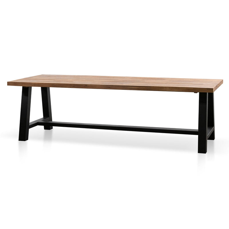 CDT2166-EM Outdoor Dining Table - Natural Top and Black Base