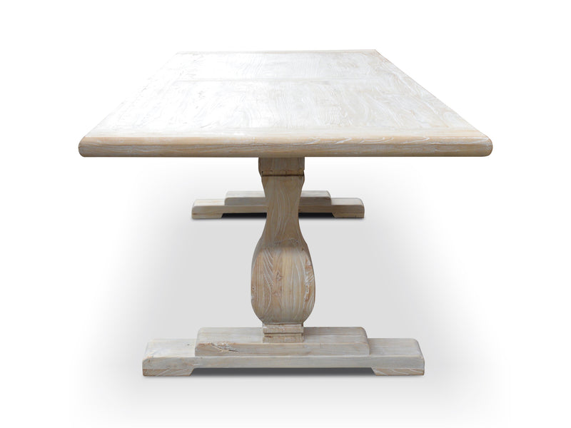 CDT511 198cm Dining Table - Rustic White Washed