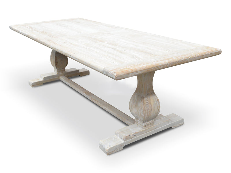 CDT511 198cm Dining Table - Rustic White Washed