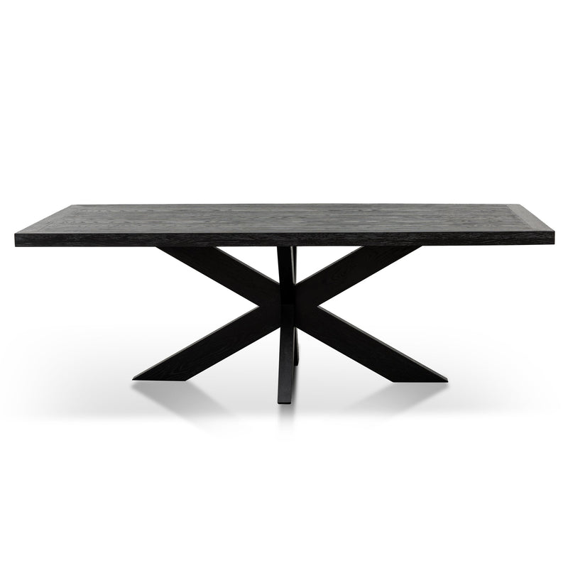 CDT6077-CH 2.2m Wooden Dining Table - Full Black