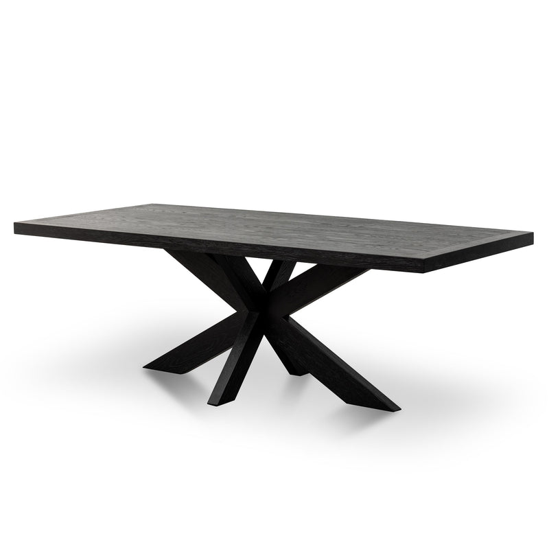 CDT6077-CH 2.2m Wooden Dining Table - Full Black