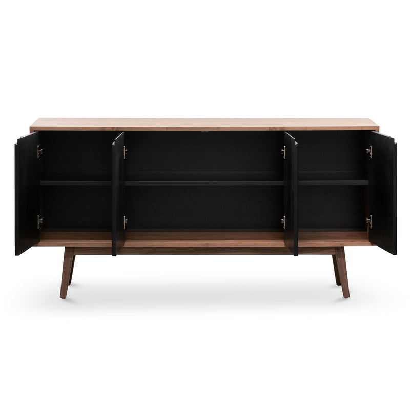 CDT6556-DW 1.6m Sideboard Buffet Unit - Walnut with Black Doors