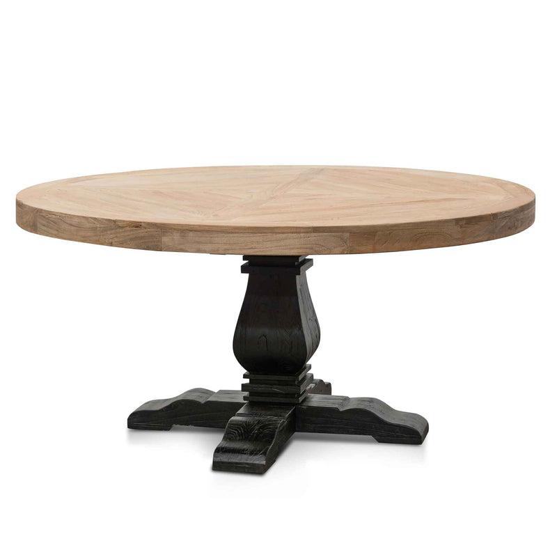 CDT6561 1.6m Round Dining Table - Natural in Black Base