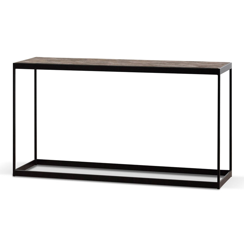 CDT6902-NI 140cm Console Table in Dark Natural - Black Frame