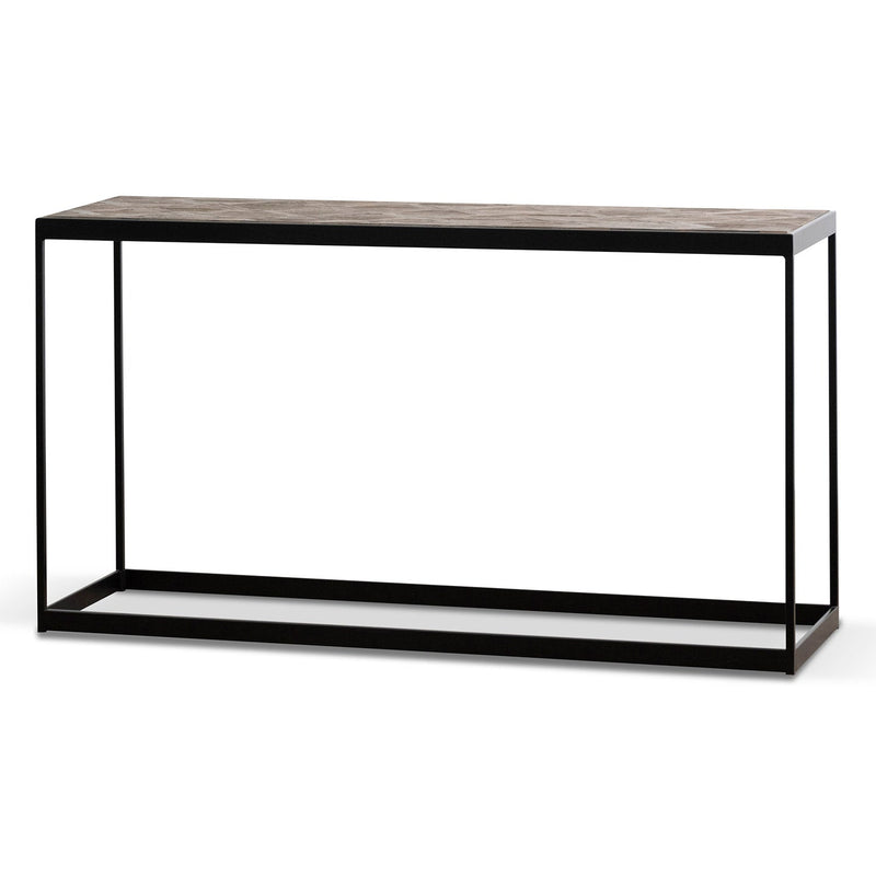 CDT6902-NI 140cm Console Table in Dark Natural - Black Frame