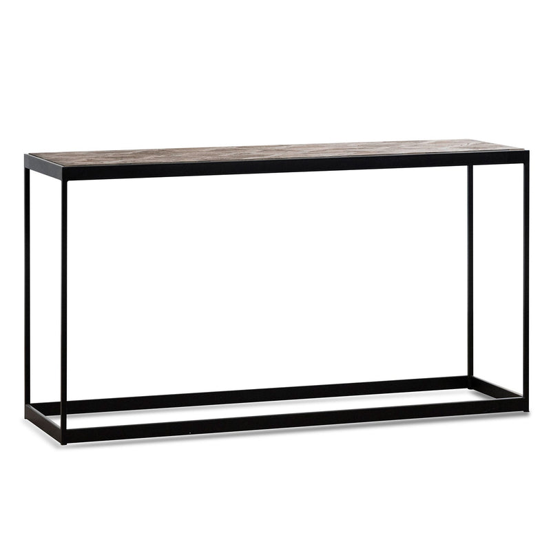 CDT6902-NI 140cm Console Table in Dark Natural - Black Frame