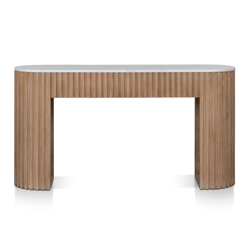CDT6960-NI 1.5m White Marble Console Table - Natural