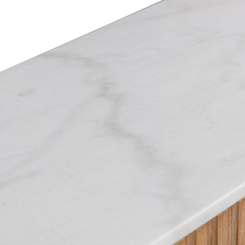 CDT6960-NI 1.5m White Marble Console Table - Natural