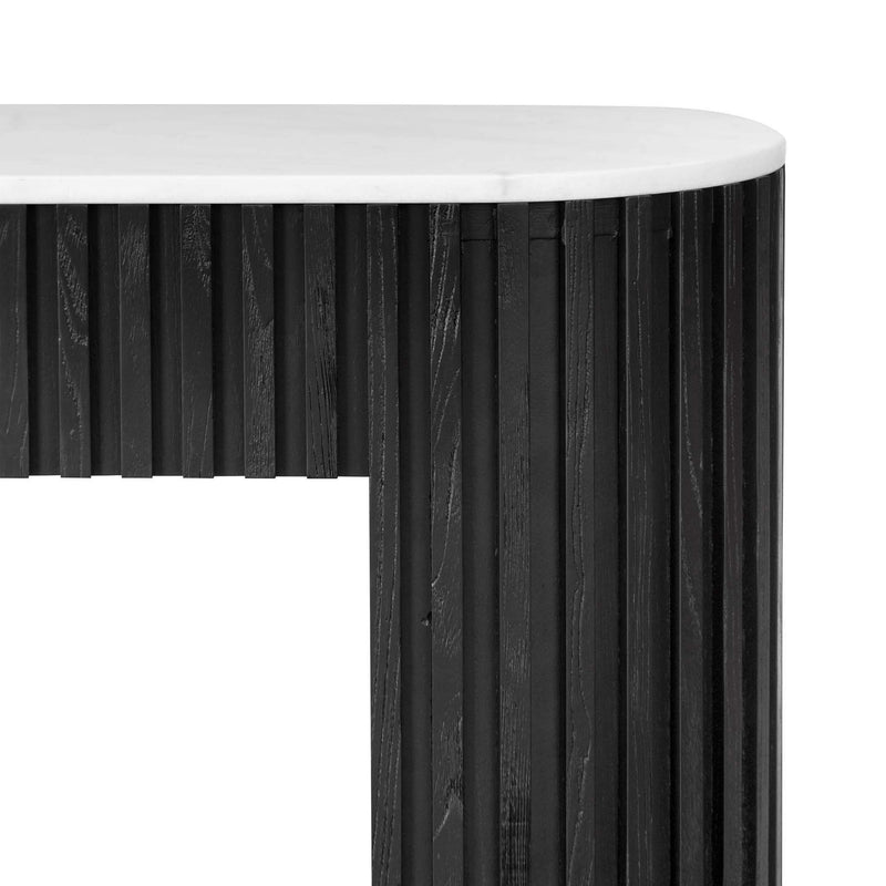 CDT6965-NI 1.5m White Marble Console Table - Black