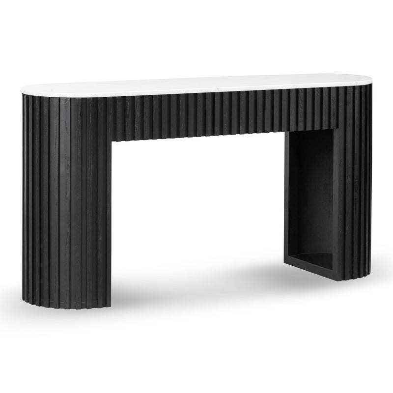 CDT6965-NI 1.5m White Marble Console Table - Black