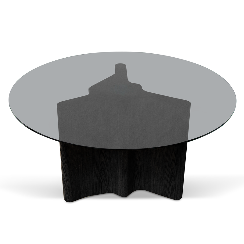 CDT8201-BB 1.5m Round Glass Dining Table - Black