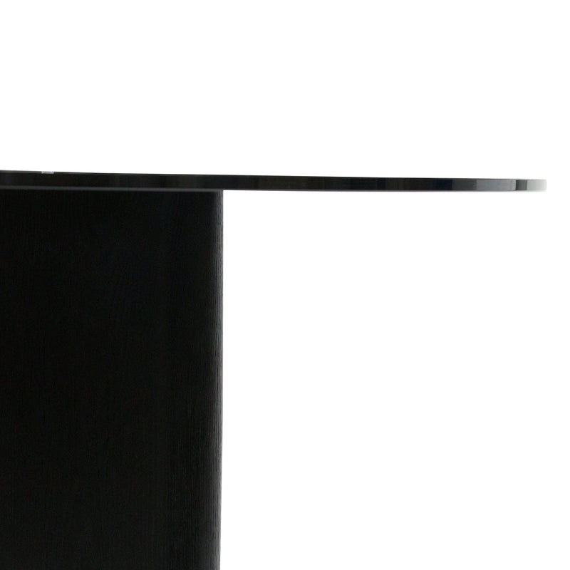 CDT8201-BB 1.5m Round Glass Dining Table - Black