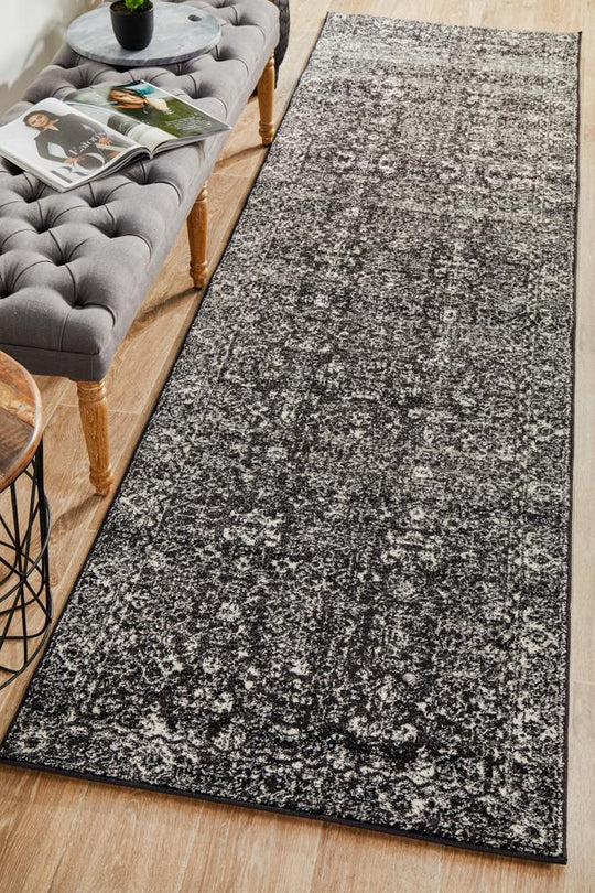 Rug Culture Evoke Estella Charcoal Transitional Runner Rug