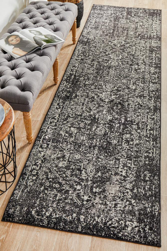 Rug Culture Evoke Scape Charcoal Transitional Runner Rug