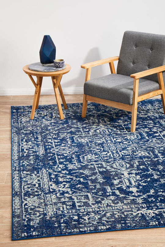 Rug Culture Evoke Contrast Navy Transitional Rug