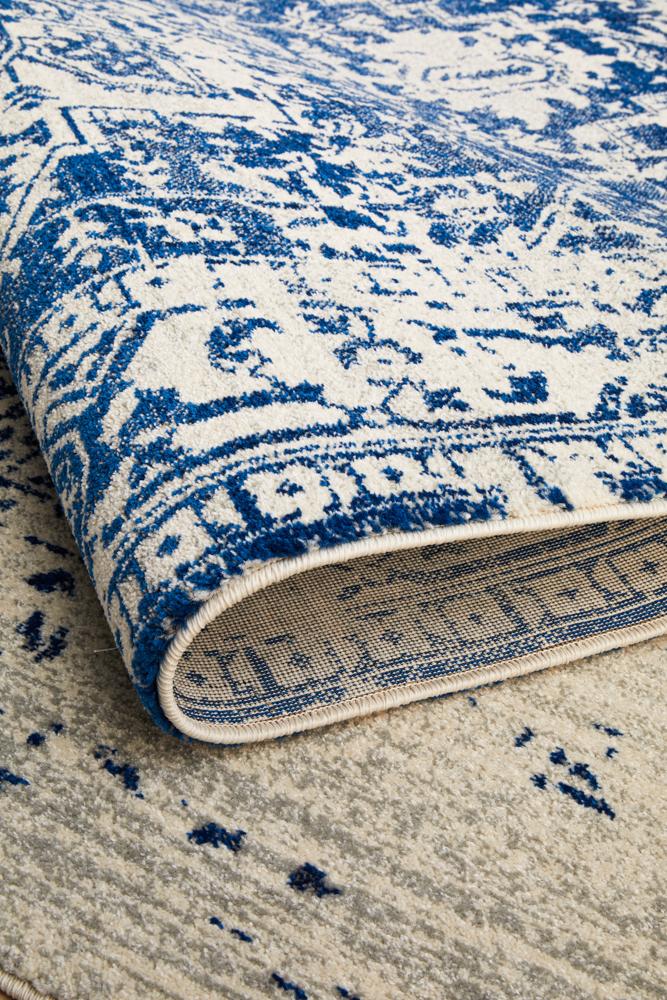 Evoke Horizon White Navy Transitional Rug