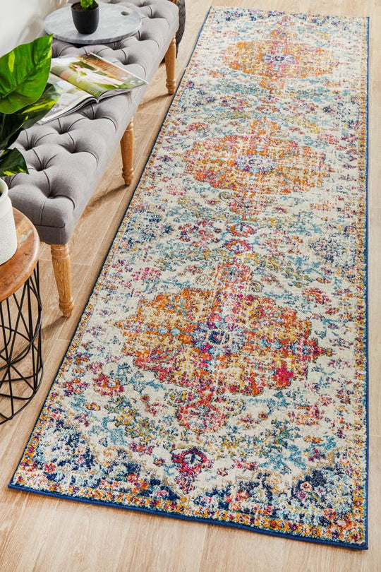 Rug Culture Evoke Carnival White Transitional Runner Rug