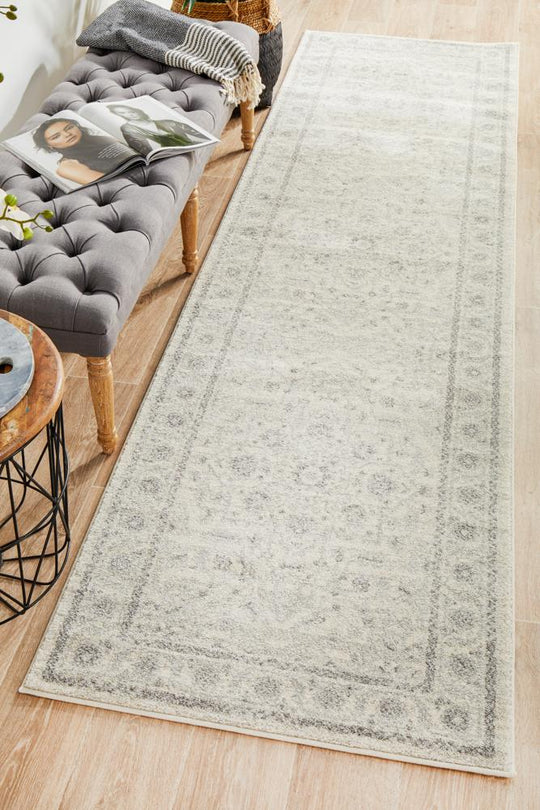 Rug Culture Evoke Winter White Transitional Runner Rug