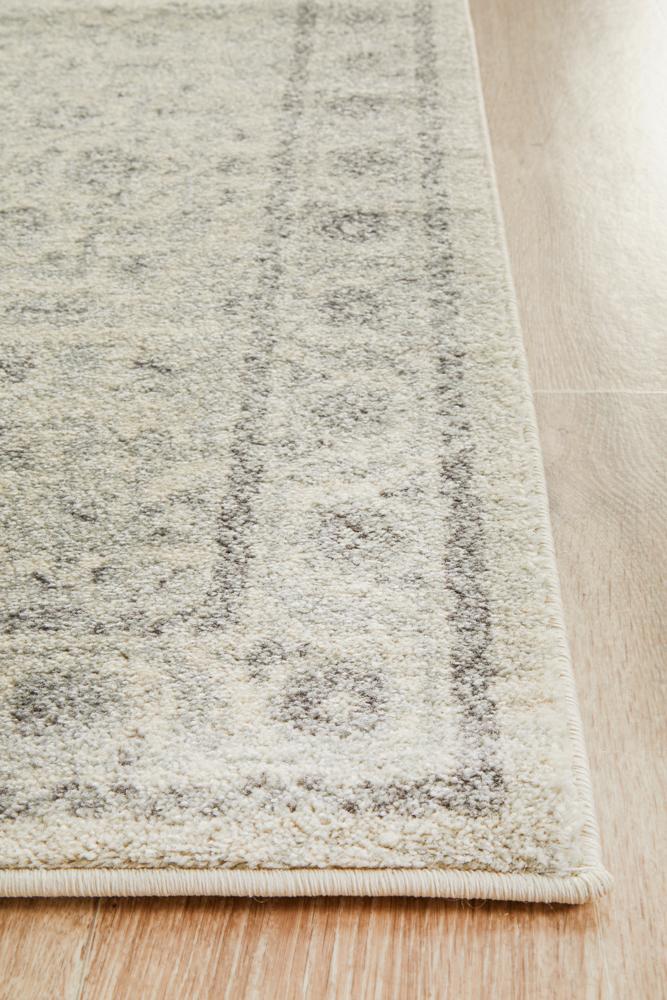 Evoke Winter White Transitional Runner Rug