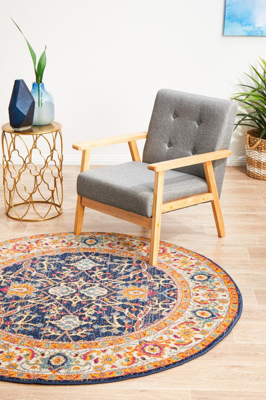 Rug Culture Evoke Splash Multi Transitional Round Rug