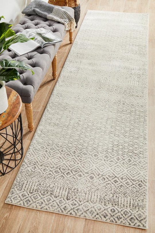 Rug Culture Evoke Diamond Grey Transitional Runner Rug