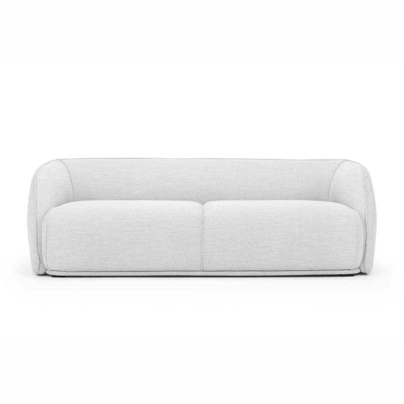 CLC2950-FA 3 Seater Fabric Sofa in Light Texture Grey – Black legs