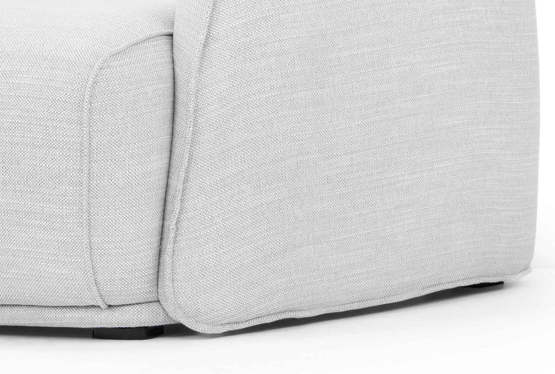 CLC2950-FA 3 Seater Fabric Sofa in Light Texture Grey – Black legs