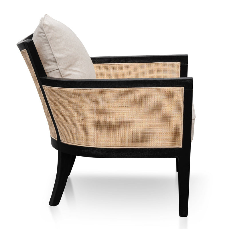 CLC6072-CH Rattan Armchair - Black and Sand White