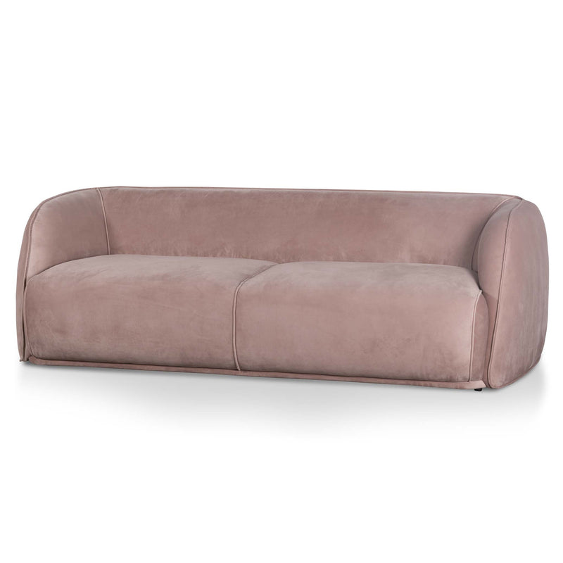 CLC6188 3 Seater Fabric Sofa - Blush with Black Leg