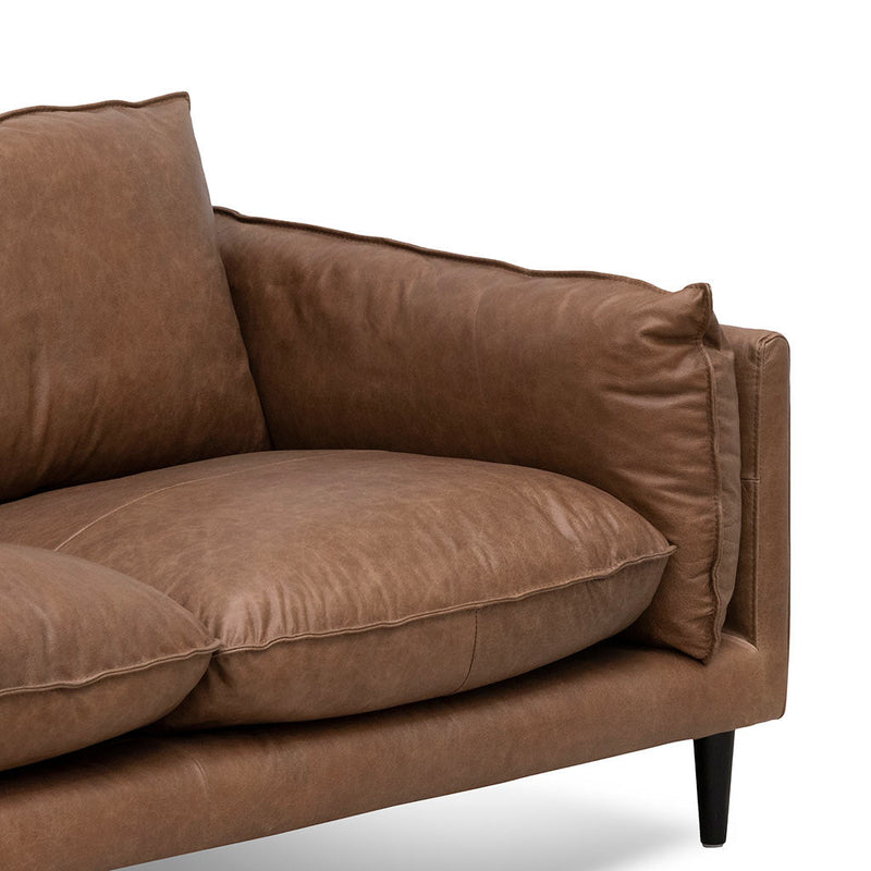 CLC6251-KSO 2 Seater Leather Sofa - Saddle Brown