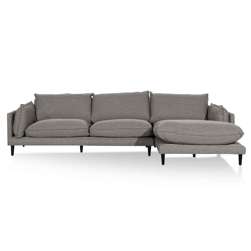 CLC6431-KSO 4 Seater Right Chaise Fabric Sofa - Graphite Grey