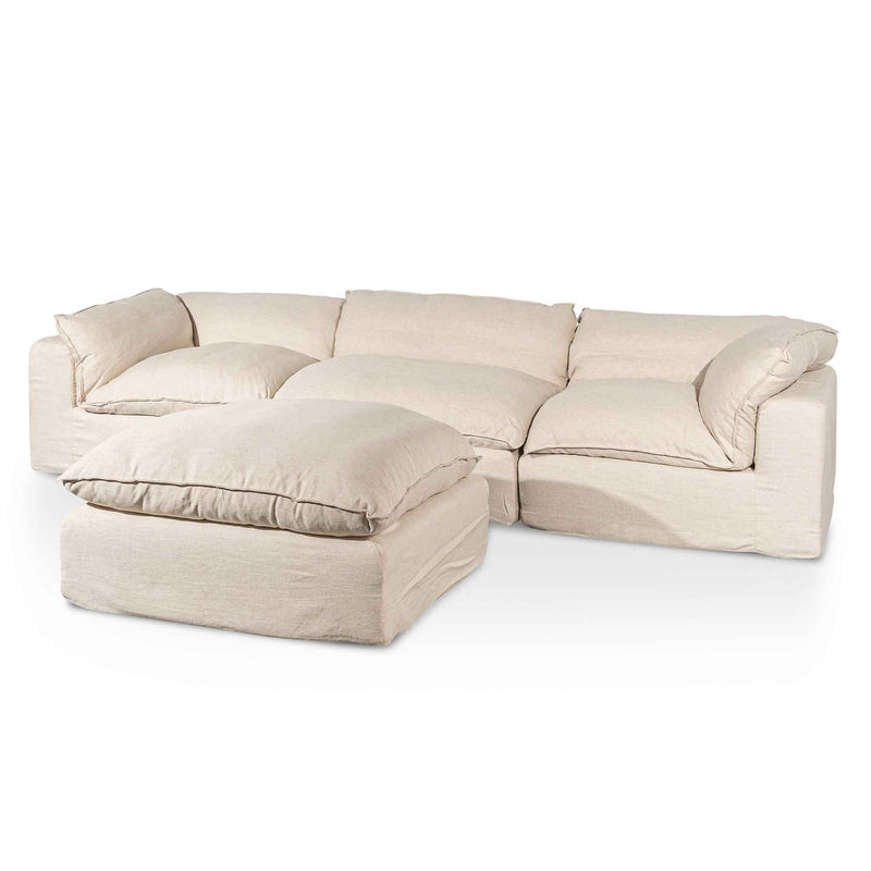 CLC6439-KSO Fabric Corner Sofa - Linen Sand