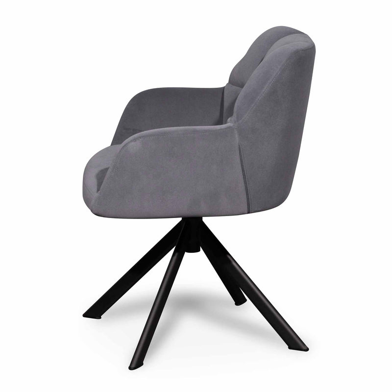 CLC6560-LF Visitor Chair - Dark Grey Velvet with Black Legs