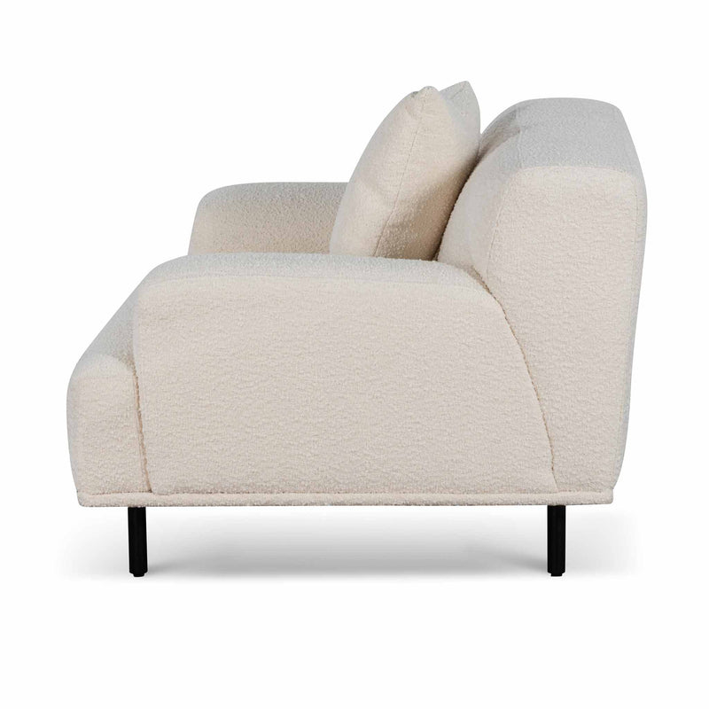 CLC6690-CA Armchair - Ivory White Boucle with Black Legs