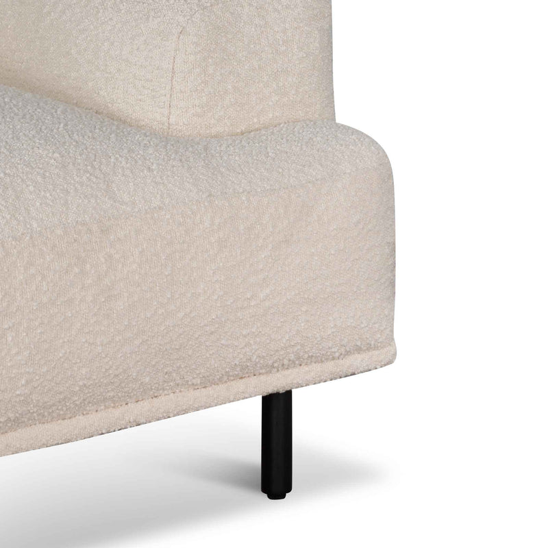 CLC6690-CA Armchair - Ivory White Boucle with Black Legs